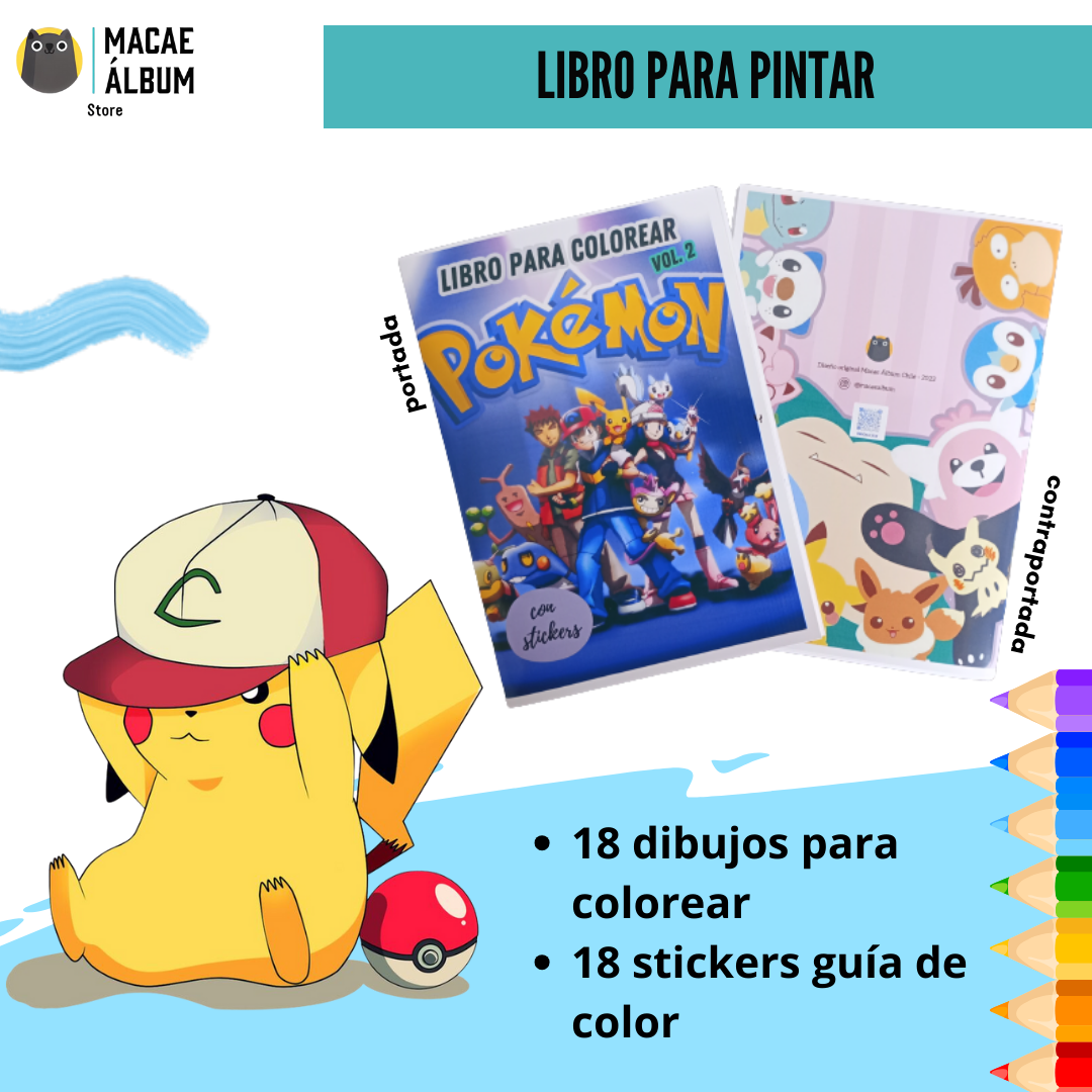 Libro para pintar Pokemón Vol. 2