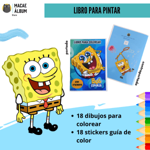 Libro para pintar Bob Esponja