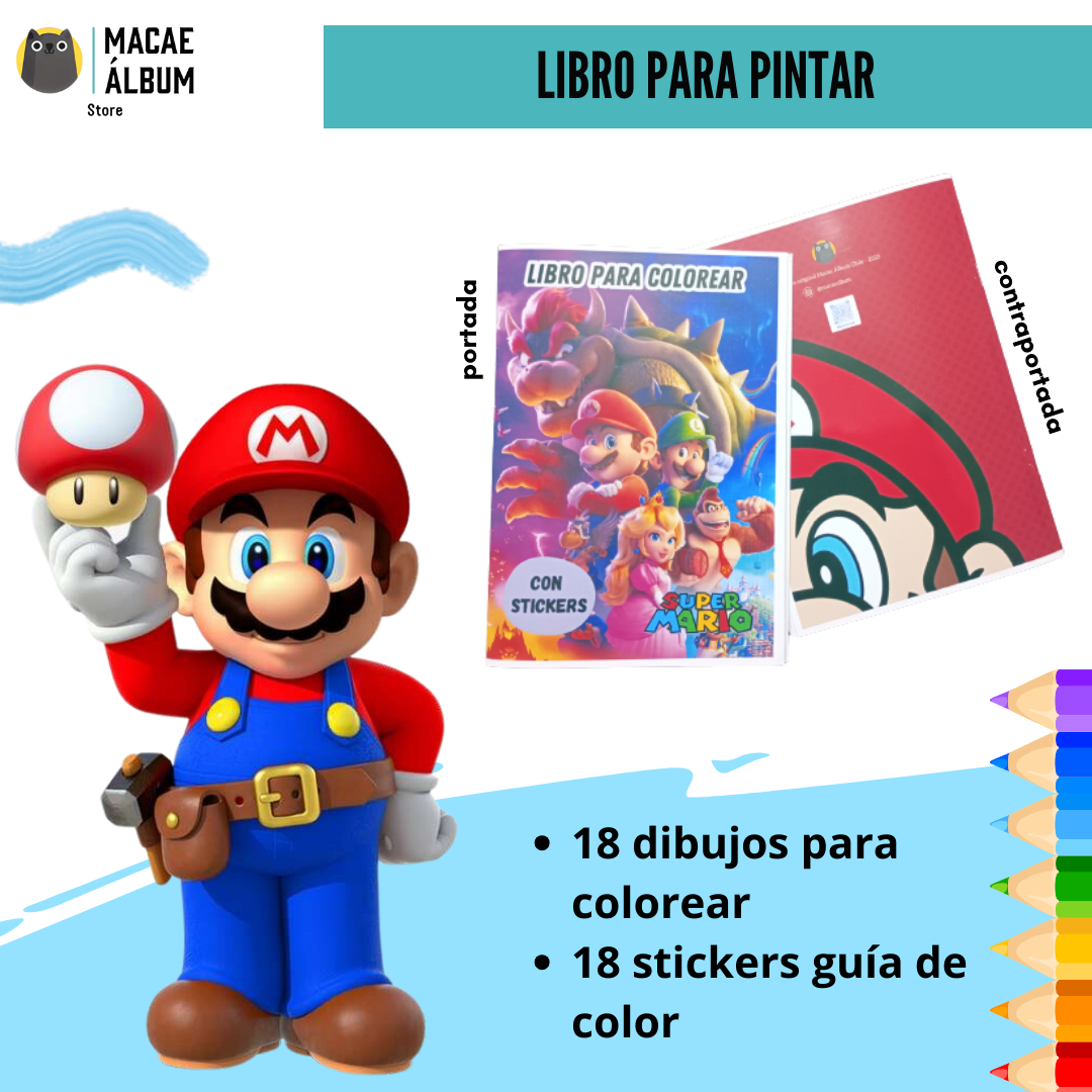 Libro para pintar Mario Bros