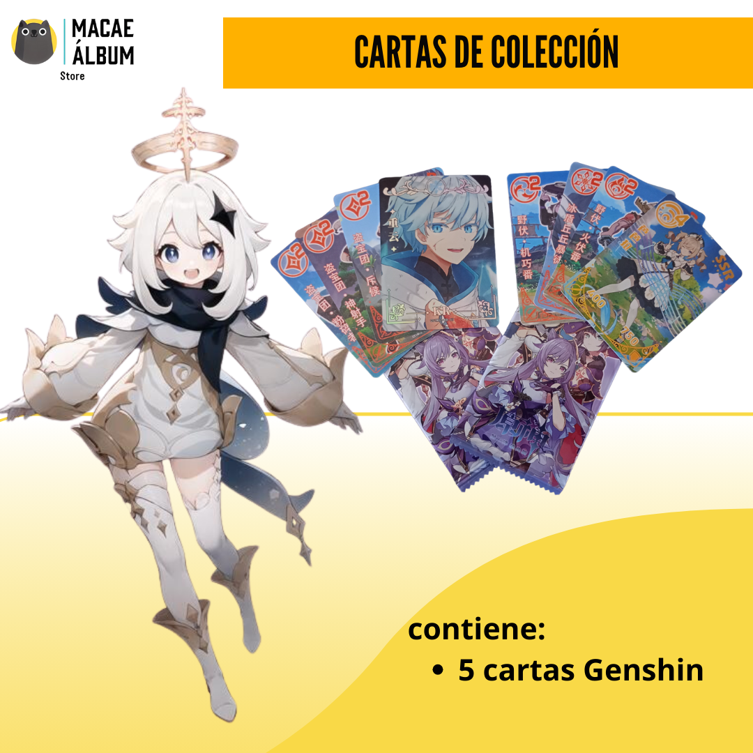 Sobre de cartas coleccionables de Genshin Impact