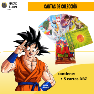 Sobre de cartas coleccionables de Dragón Ball Z
