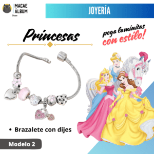 Brazalete Princesas con Chrarms. Modelo Corazón