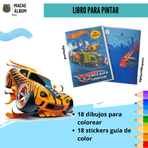 Libro para pintar Hotwheels