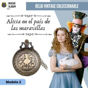 Reloj de bolsillo Alicia en el país de las maravillas (bronce)